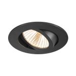 SLV New Tria 68 Spot Aluminium Schwarz Rund 8.3W 705lm 38D - 927 Extra Warmweiß | Ausschnitt 68mm -  Höchste Farbwiedergabe - Dimmbar 