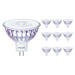 Mehrfachpackung 10x Philips Master Value LED Spot GU5.3 MR16 7.5W 630lm 36D - 930 Warmweiß | Höchste Farbwiedergabe - Dimmbar - Ersatz für 50W