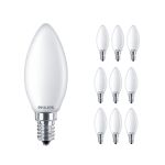 Mehrfachpackung 10x Philips Corepro LED Kerze E14 Matt 4.3W 470lm - 827 Extra Warmweiß | Ersatz für 40W