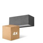 Mehrfachpackung 4x D'Lite Wandleuchte Bello Schwarz Up & Down 12W 850lm - 830 Warmweiß| IP54
