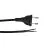 Noxion Euro Versorgungskabel Schwarz - C7 Europlug + Offene Enden - 2m - 2 pole 0,75mm2