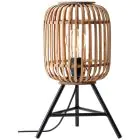 Brilliant Tischlampe Holzrow Metall Bambus Braun | Geeignet für 1x E27