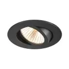 SLV New Tria 68 Spot Aluminium Schwarz Rund 8.3W 705lm 38D - 927 Extra Warmweiß | Ausschnitt 68mm -  Höchste Farbwiedergabe - Dimmbar 