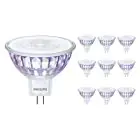 Mehrfachpackung 10x Philips Master Value LED Spot GU5.3 MR16 7.5W 621lm 60D - 927 Extra Warmweiß | Höchste Farbwiedergabe - Dimmbar - Ersatz für 50W