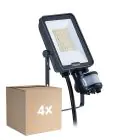 Mehrfachpackung 4x Philips LED-Scheinwerfer Ledinaire BVP167 20W 2400lm 110D - 830-840-865 CCT | IP65 - Bewegungs- und Lichtsensor - Symmetrisch
