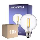 Mehrfachpackung 10x Noxion Lucent Fadenlampe LED E27 Globe Klar 7W 806lm - 827 Extra Warmweiß | Dimmbar - Ersatz Für 60W