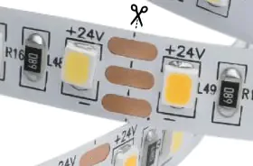 Scherensymbol auf LED-Streifen