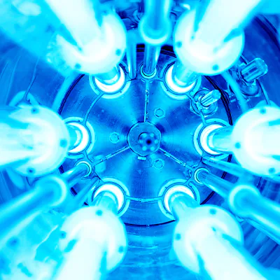 Blick in eine UV-Lampe